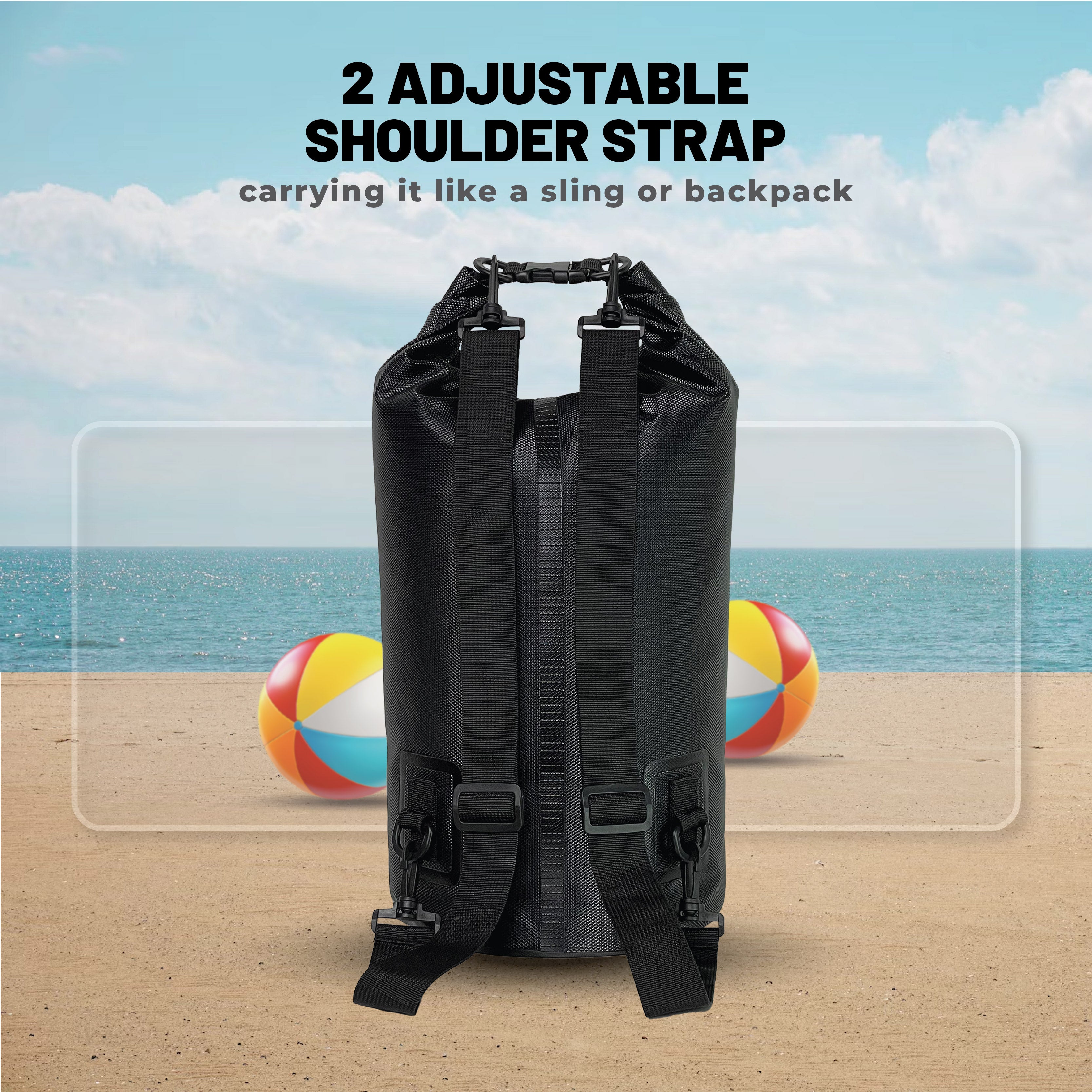 Blue Mountain 10L/20L Dry Bag Outdoor Sports Splashproof Travel Sling Backpack Adjustable Shoulder Strap