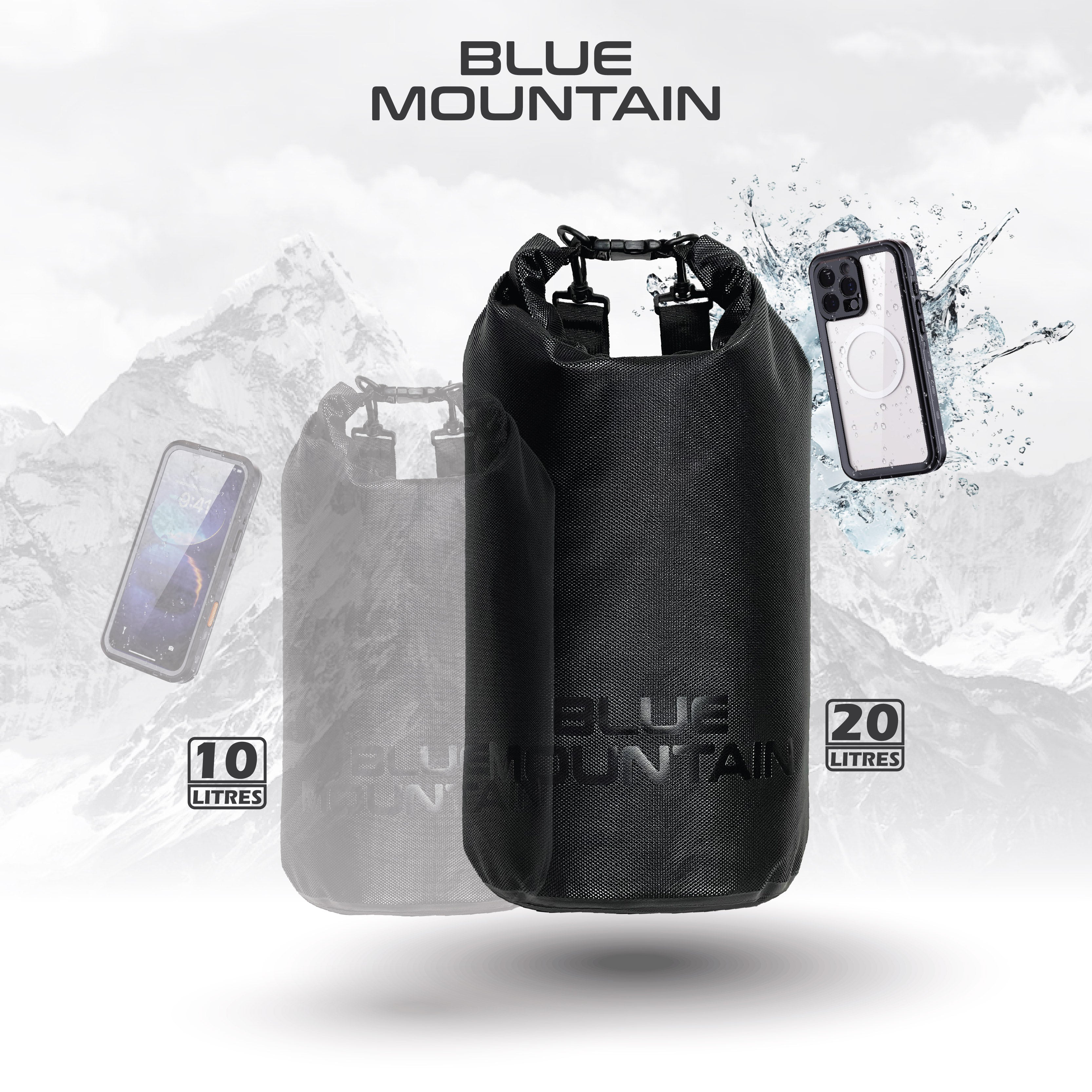 Blue Mountain 10L/20L Dry Bag Outdoor Sports Splashproof Travel Sling Backpack Adjustable Shoulder Strap
