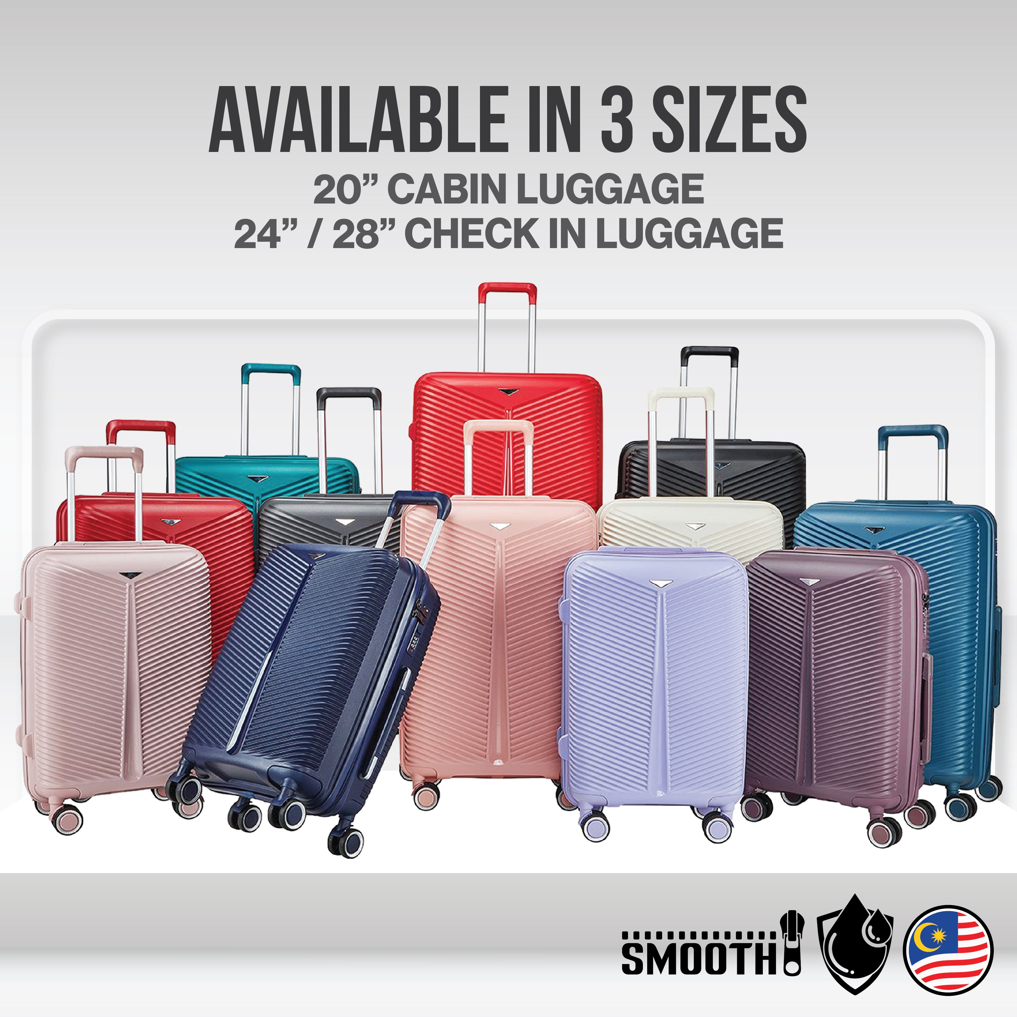 Blue Mountain 20"/24"/28" Altair UNBREAKABLE PP Expandable Luggage Hand Bag TSA Lock Hard Case Trolley Suitcases