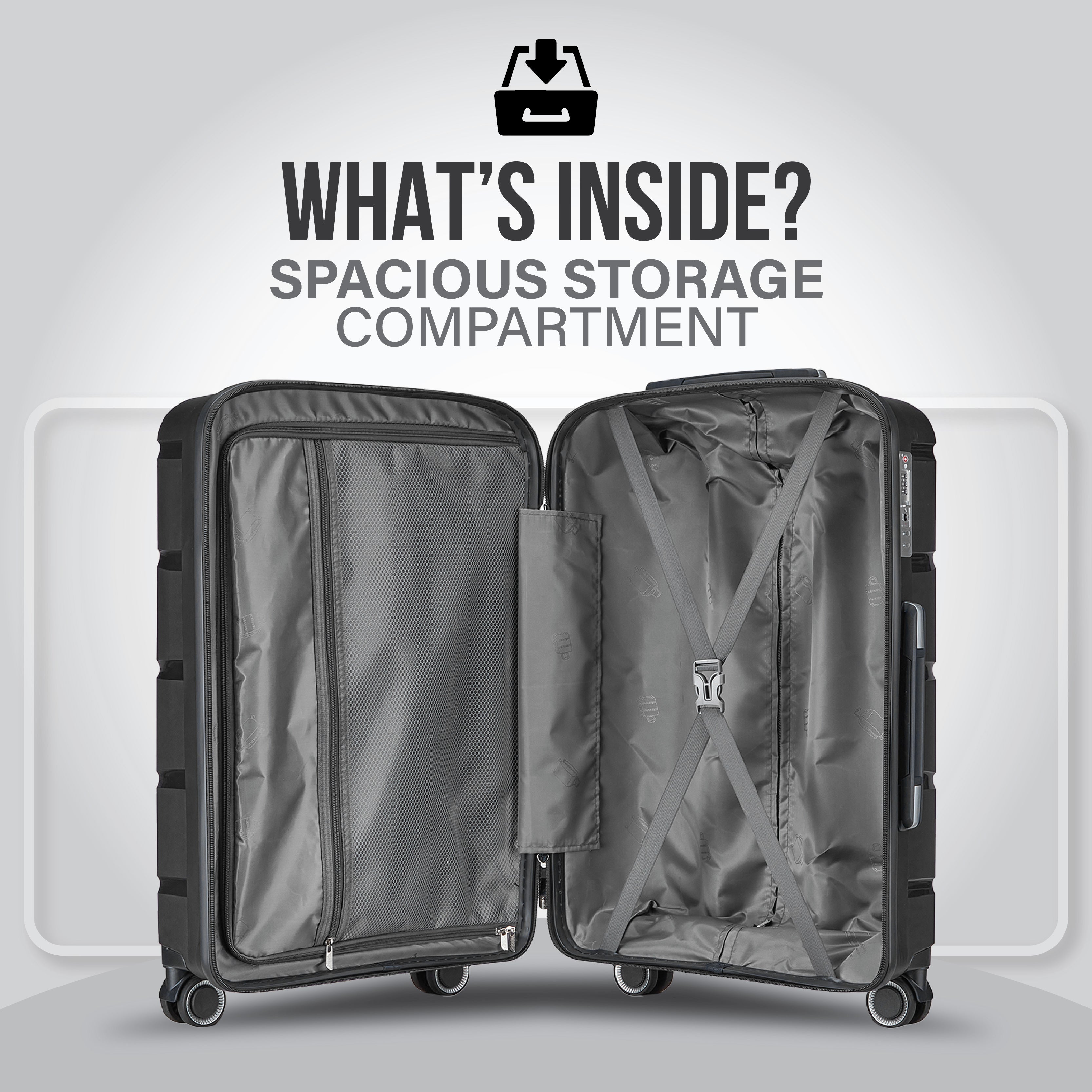 Blue Mountain 20"/24"/28" Hugoz UNBREAKABLE PP Expandable Hard Case Hand Trolley Luggage Bag Suitcases with Lock