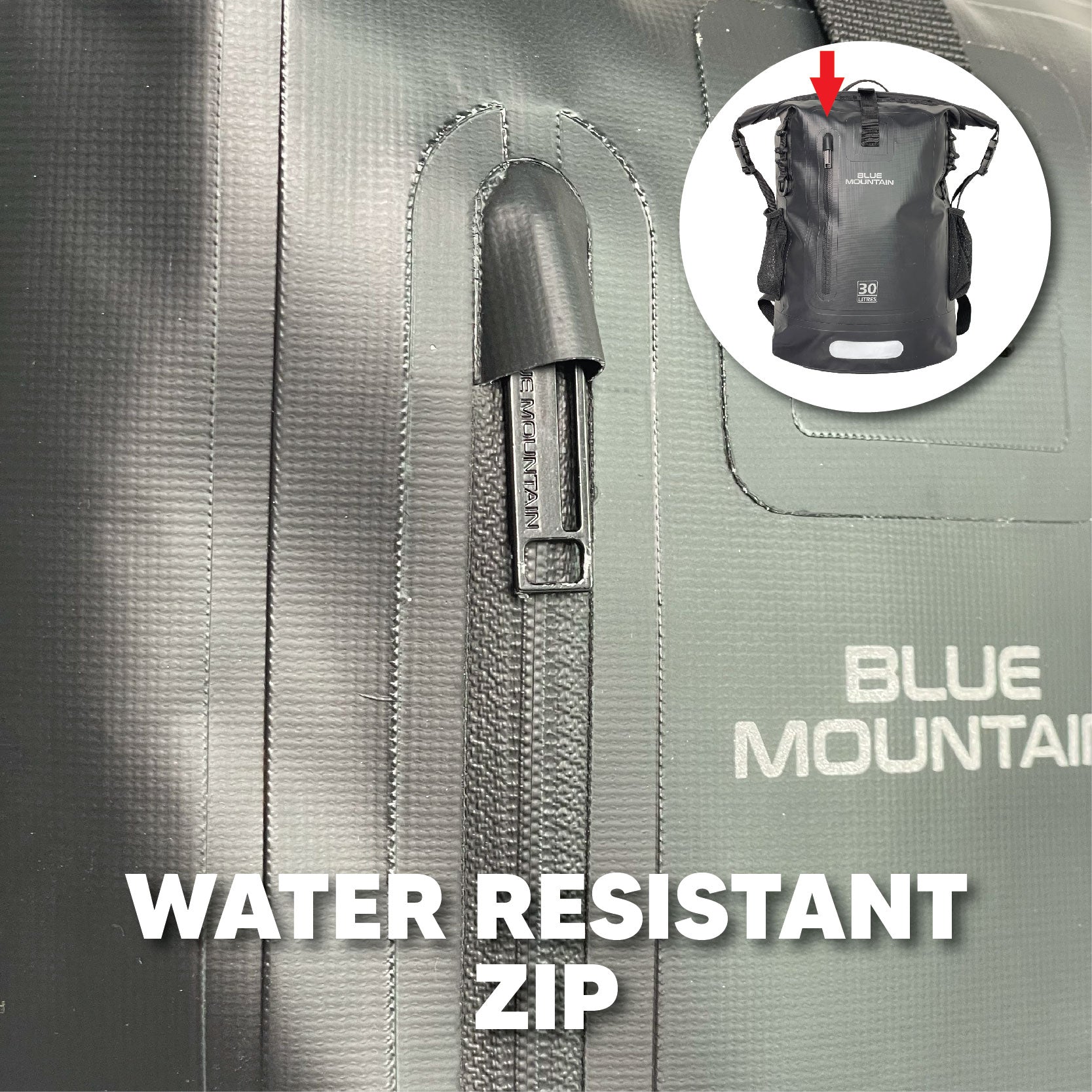 Blue Mountain AquaBlitz 30L Tarpaulin Backpack Dry Bag Outdoor Sports Splashproof Travel Laptop Bag Adjustable