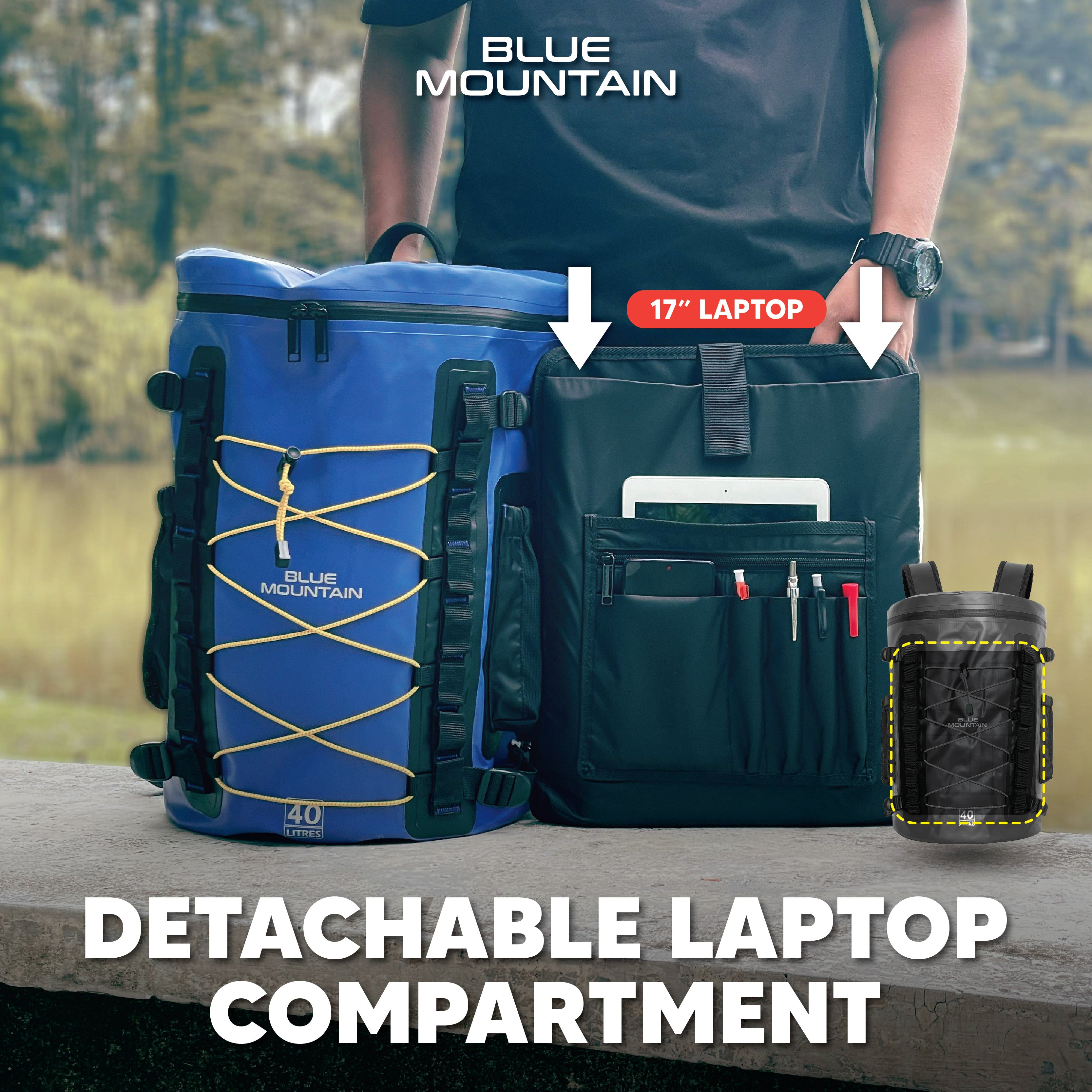 Blue Mountain RainReign 40L Tarpaulin Backpack Dry Bag Outdoor Sports Splashproof Travel Laptop Bag Adjustable