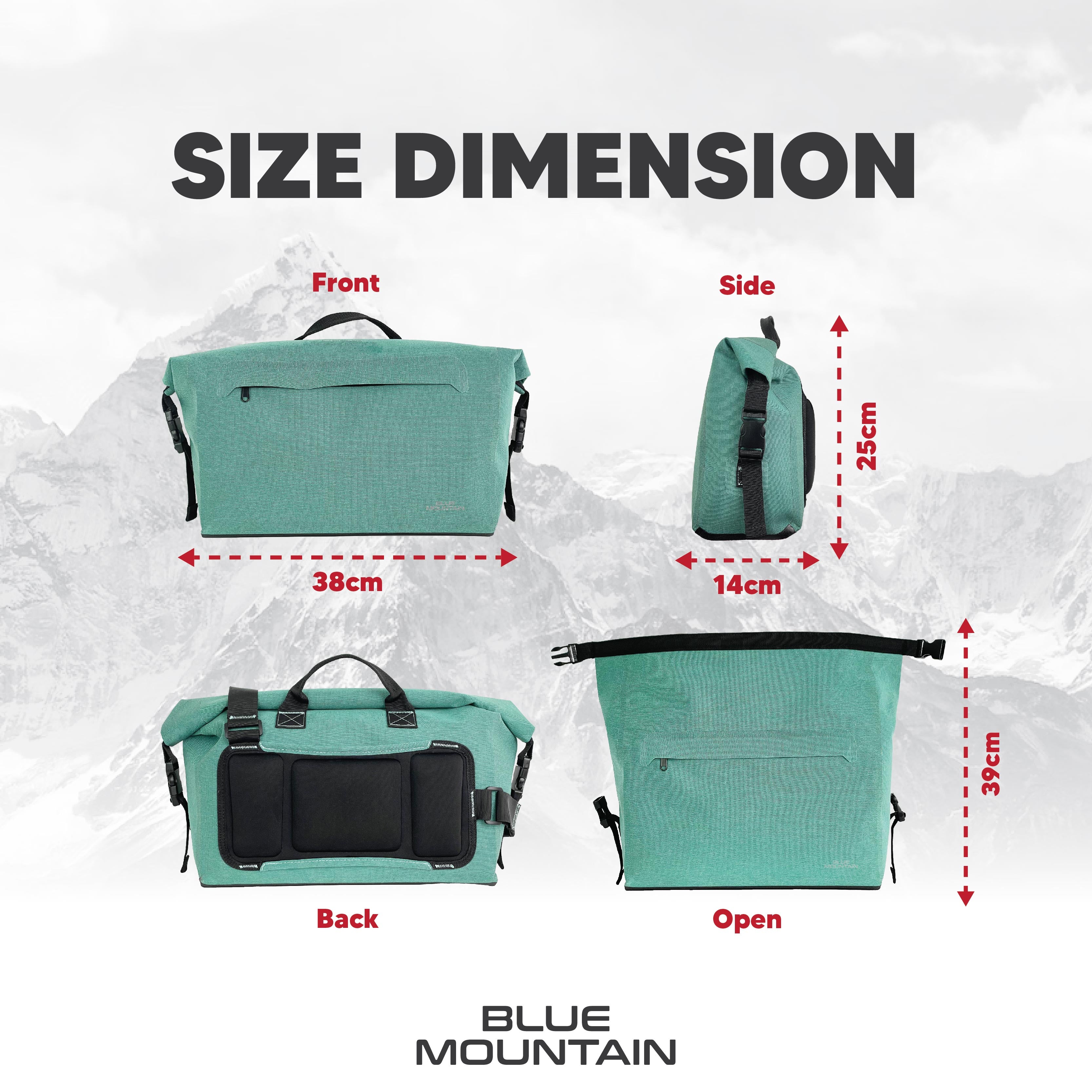 Blue Mountain OceanOdyssey 13L Dry Camera Sling Bag Outdoor Sports Splashproof Travel Big Crossbody Adjustable