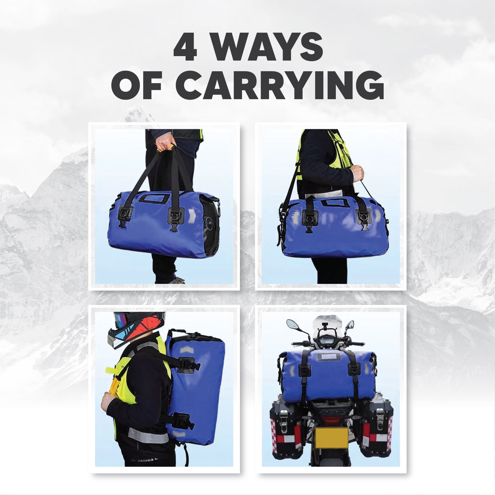 Blue Mountain DeepDive 45L Duffel Dry Bag Offshore Splashproof Travel Backpack Adjustable Shoulder Strap