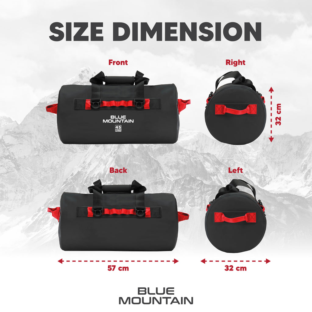 Blue Mountain AquaDuff 45L Duffel Dry Bag Offshore Splashproof Travel Backpack Adjustable Shoulder Strap