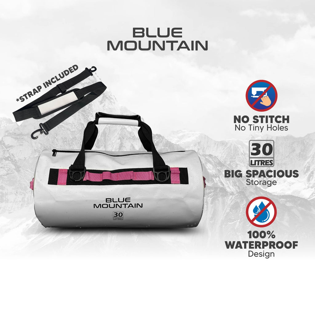 Blue Mountain AquaDuff 30L Duffel Dry Bag Offshore Splashproof Travel Backpack Adjustable Shoulder Strap