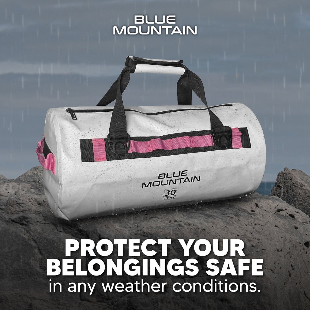 Blue Mountain AquaDuff 30L Duffel Dry Bag Offshore Splashproof Travel Backpack Adjustable Shoulder Strap