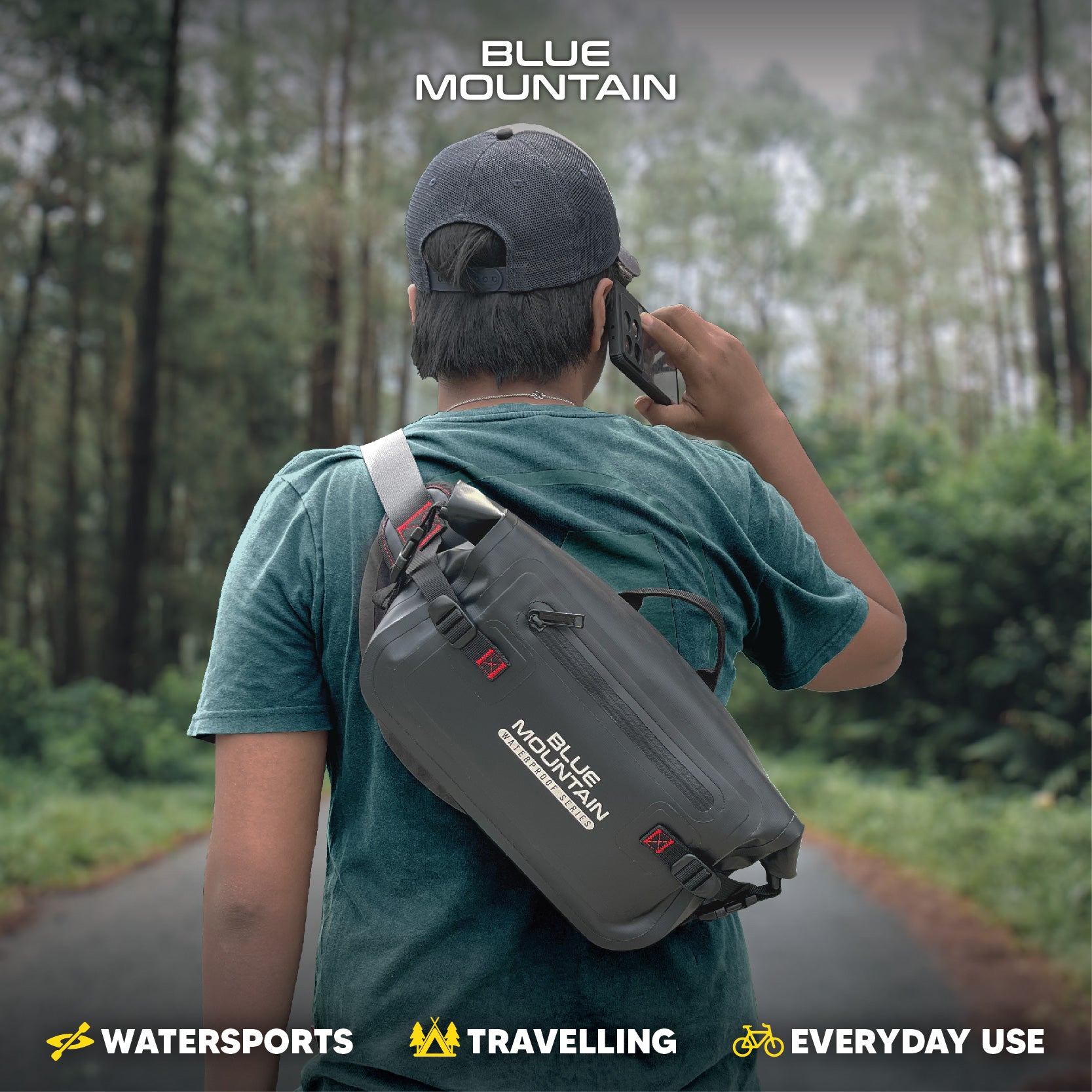 Blue Mountain WetWild 5L Dry Sling Bag Outdoor Sports Splashproof Travel Backpack Adjustable Shoulder Strap