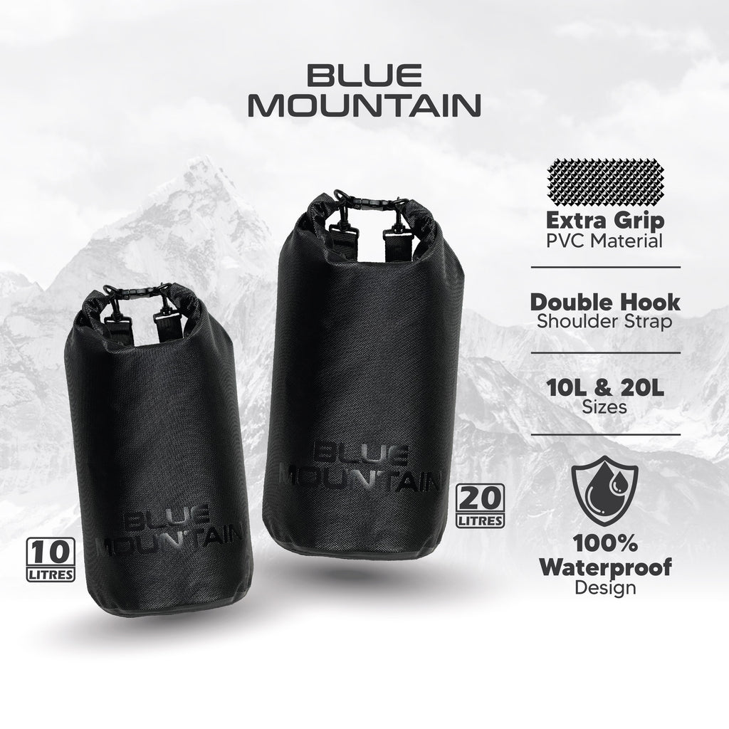 Blue Mountain 10L/20L Dry Bag Outdoor Sports Splashproof Travel Sling Backpack Adjustable Shoulder Strap