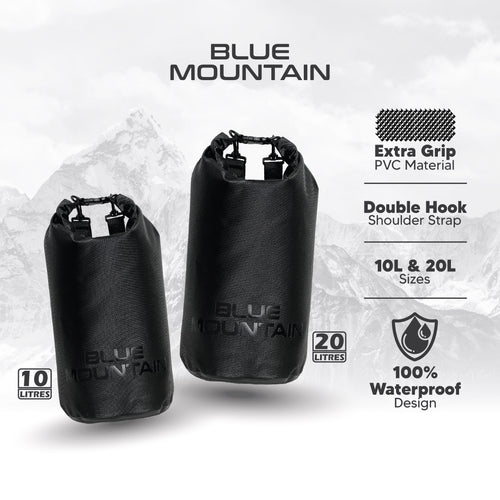 Blue Mountain 10L/20L Dry Bag Outdoor Sports Splashproof Travel Sling Backpack Adjustable Shoulder Strap