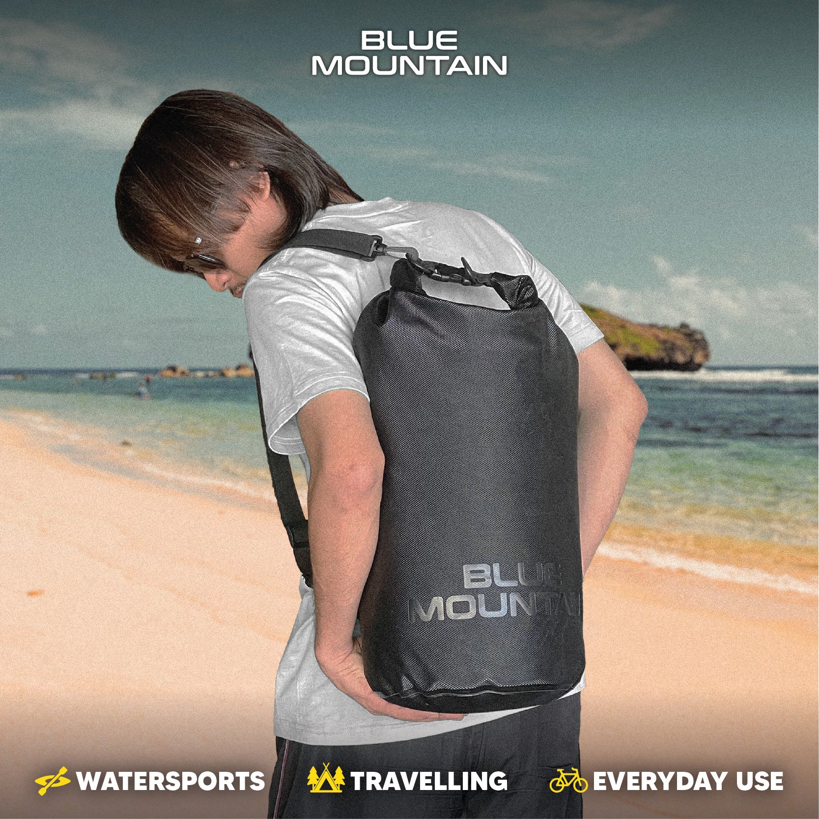 Blue Mountain 10L/20L Dry Bag Outdoor Sports Splashproof Travel Sling Backpack Adjustable Shoulder Strap