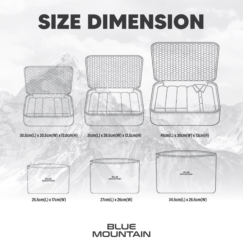 Blue Mountain 6 in 1 Travel Organizer Set