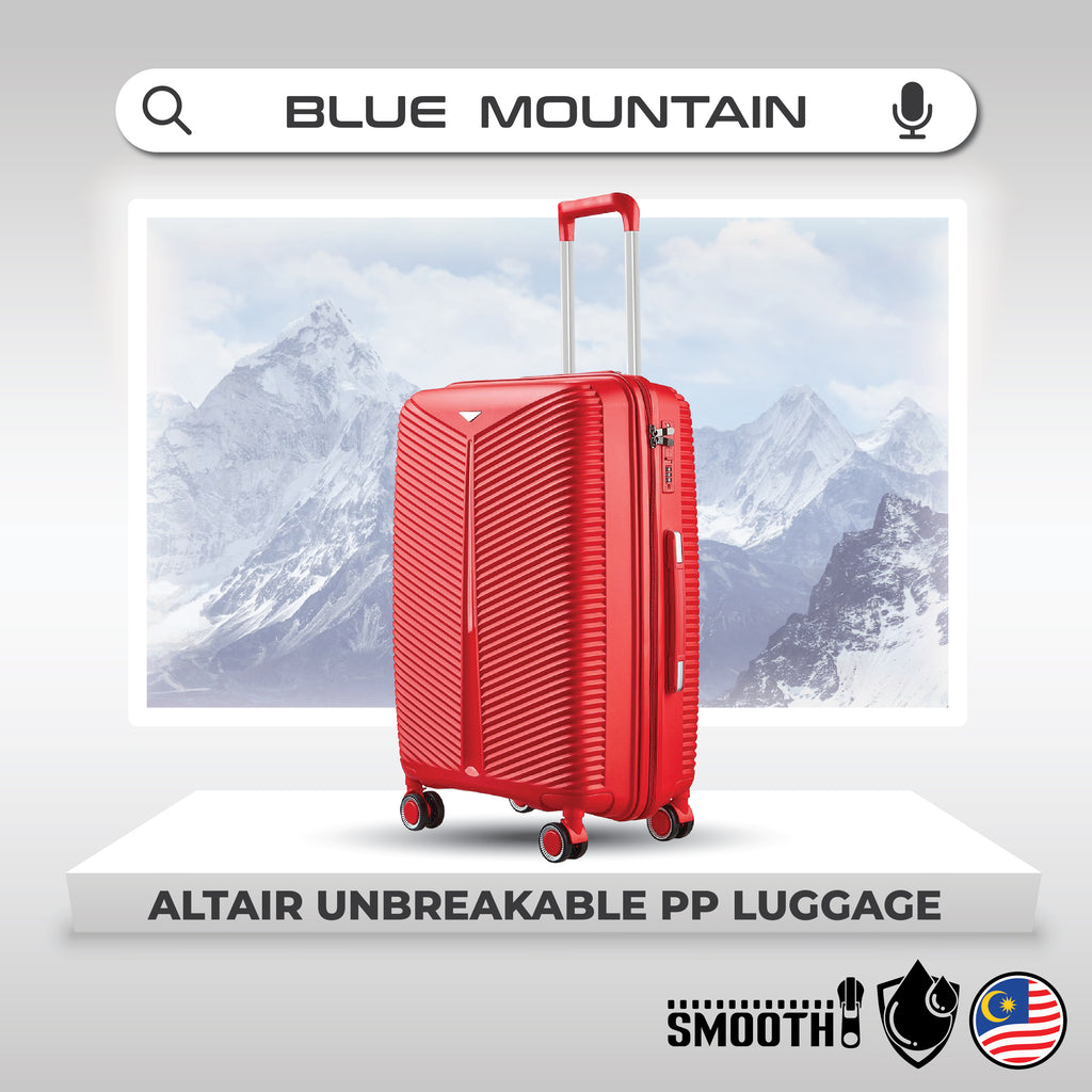 Blue Mountain 20"/24"/28" Altair UNBREAKABLE PP Expandable Luggage Hand Bag TSA Lock Hard Case Trolley Suitcases