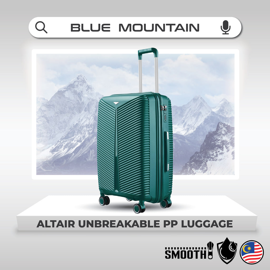 Blue Mountain 20"/24"/28" Altair UNBREAKABLE PP Expandable Luggage Hand Bag TSA Lock Hard Case Trolley Suitcases