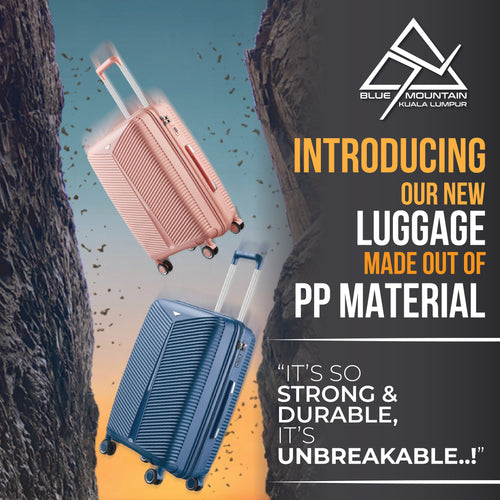 Blue Mountain 20"/24"/28" Altair UNBREAKABLE PP Expandable Luggage Hand Bag TSA Lock Hard Case Trolley Suitcases