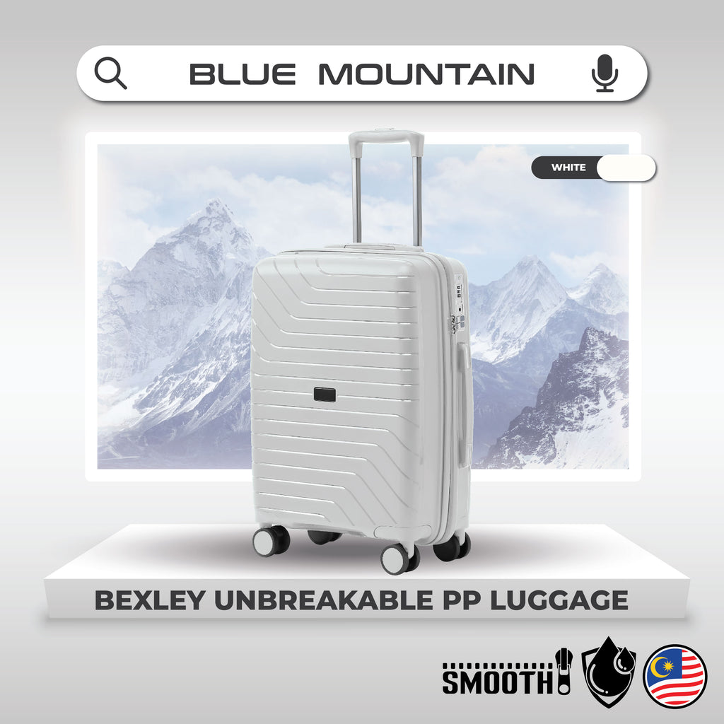 Blue Mountain 20"/24"/28" Bexley UNBREAKABLE PP Expandable Hard Case Hand Trolley Luggage Bag Suitcases with Lock