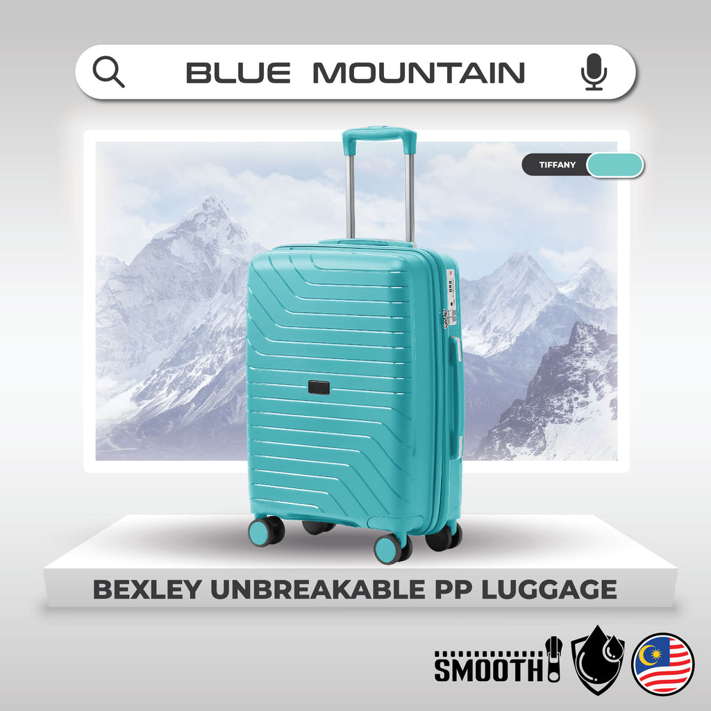 Blue Mountain 20"/24"/28" Bexley UNBREAKABLE PP Expandable Hard Case Hand Trolley Luggage Bag Suitcases with Lock