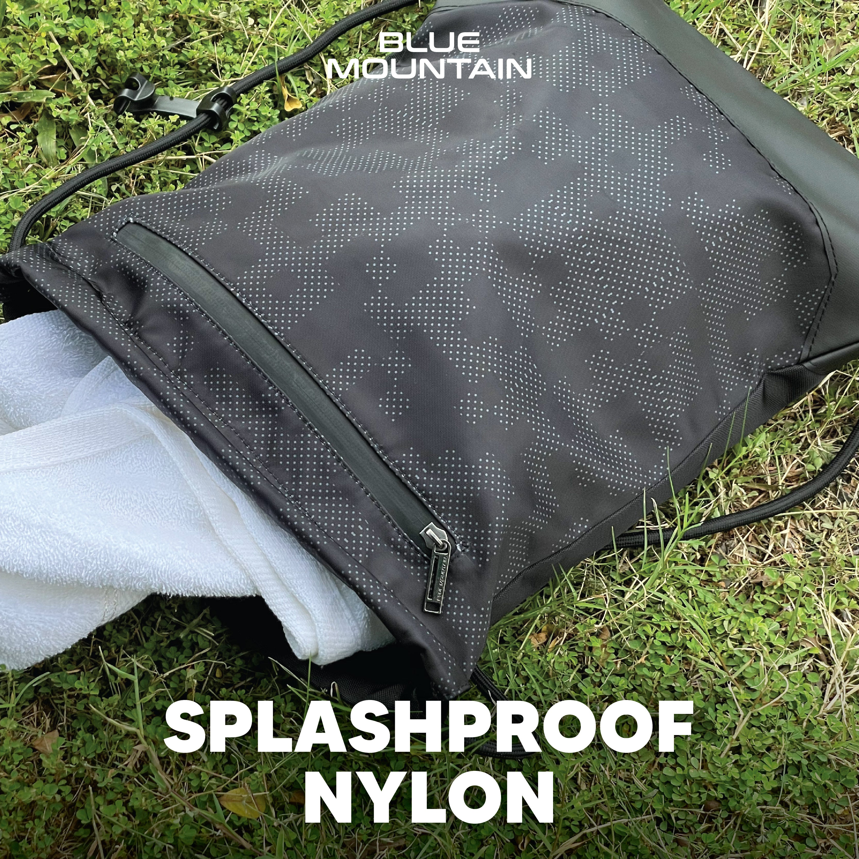Blue Mountain Polyester Drawstring Bag