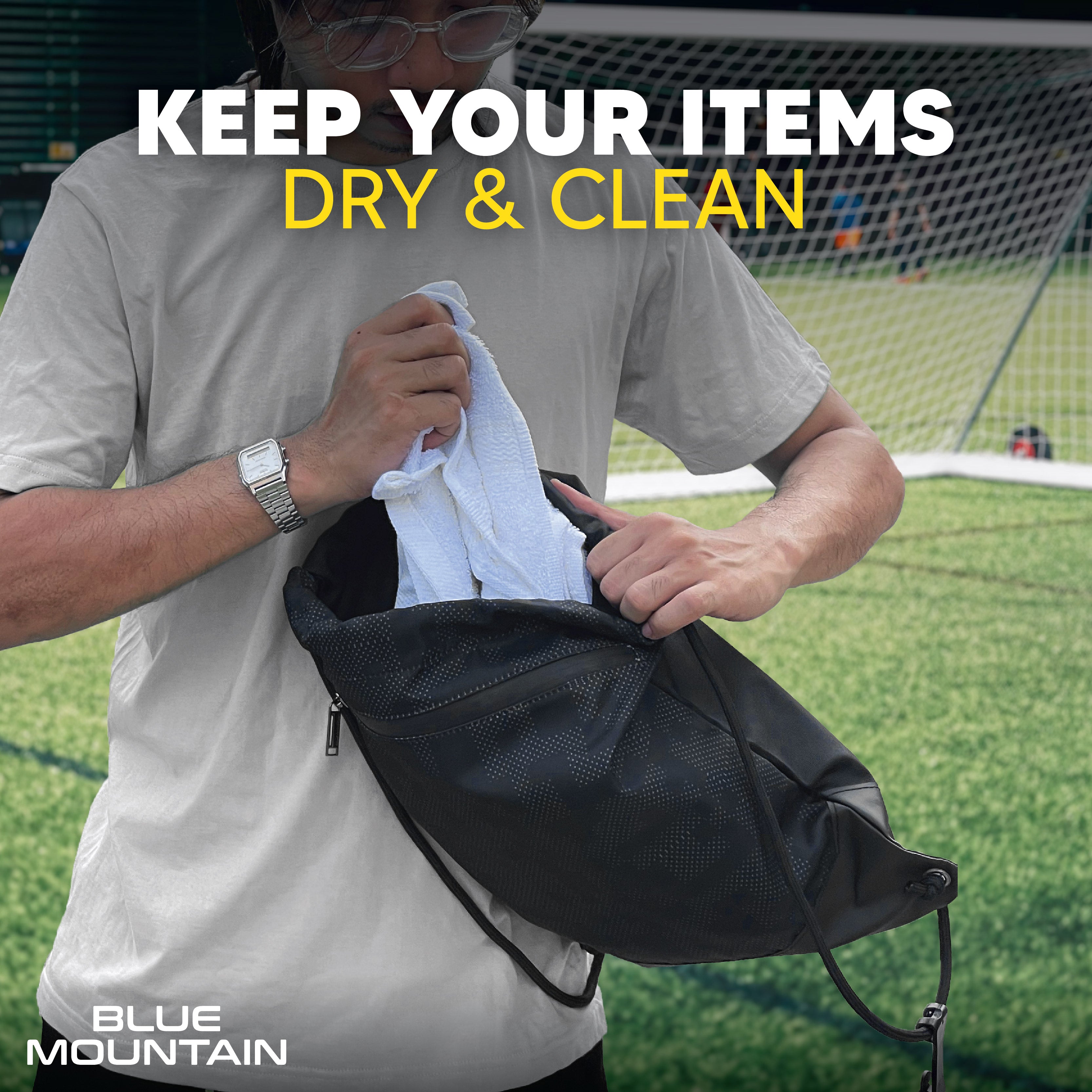 Blue Mountain Polyester Drawstring Bag