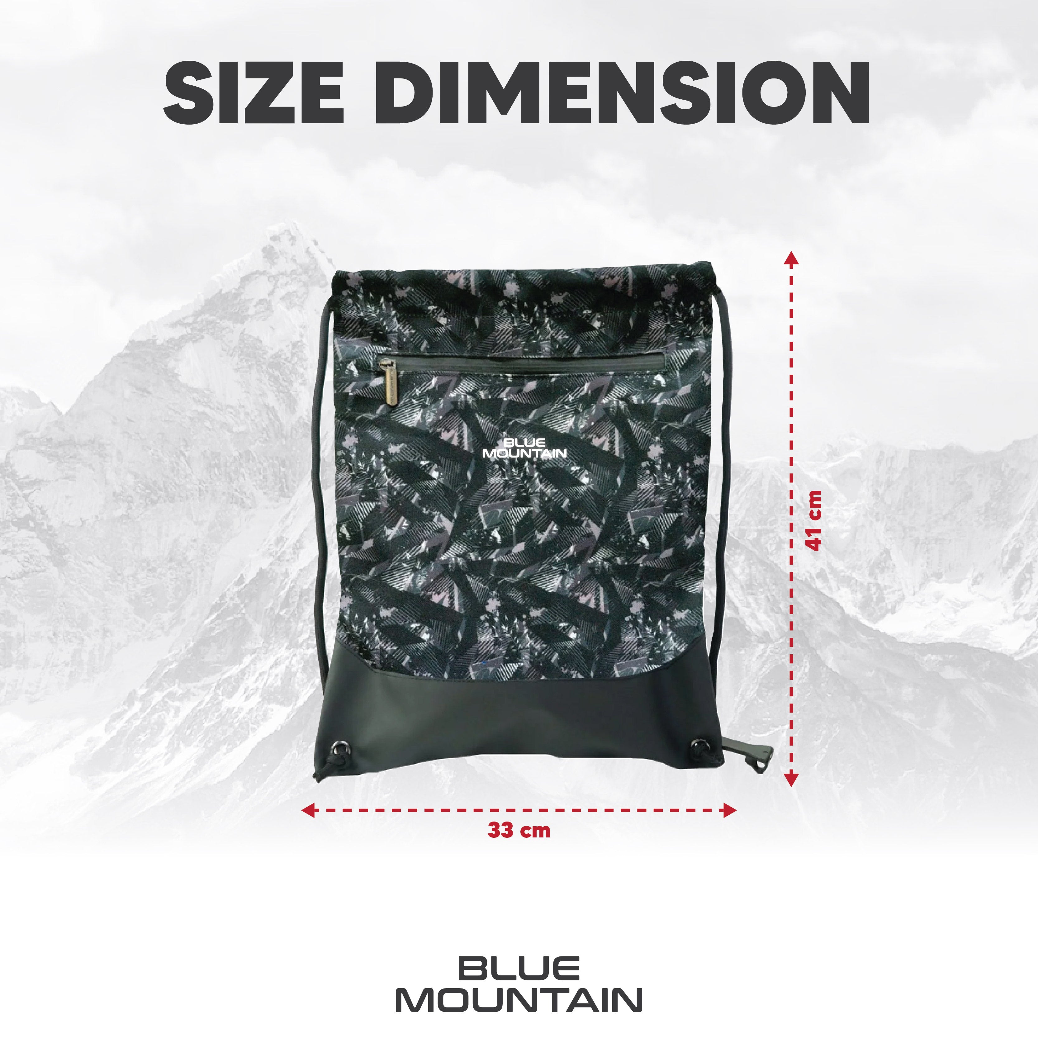 Blue Mountain Polyester Drawstring Bag
