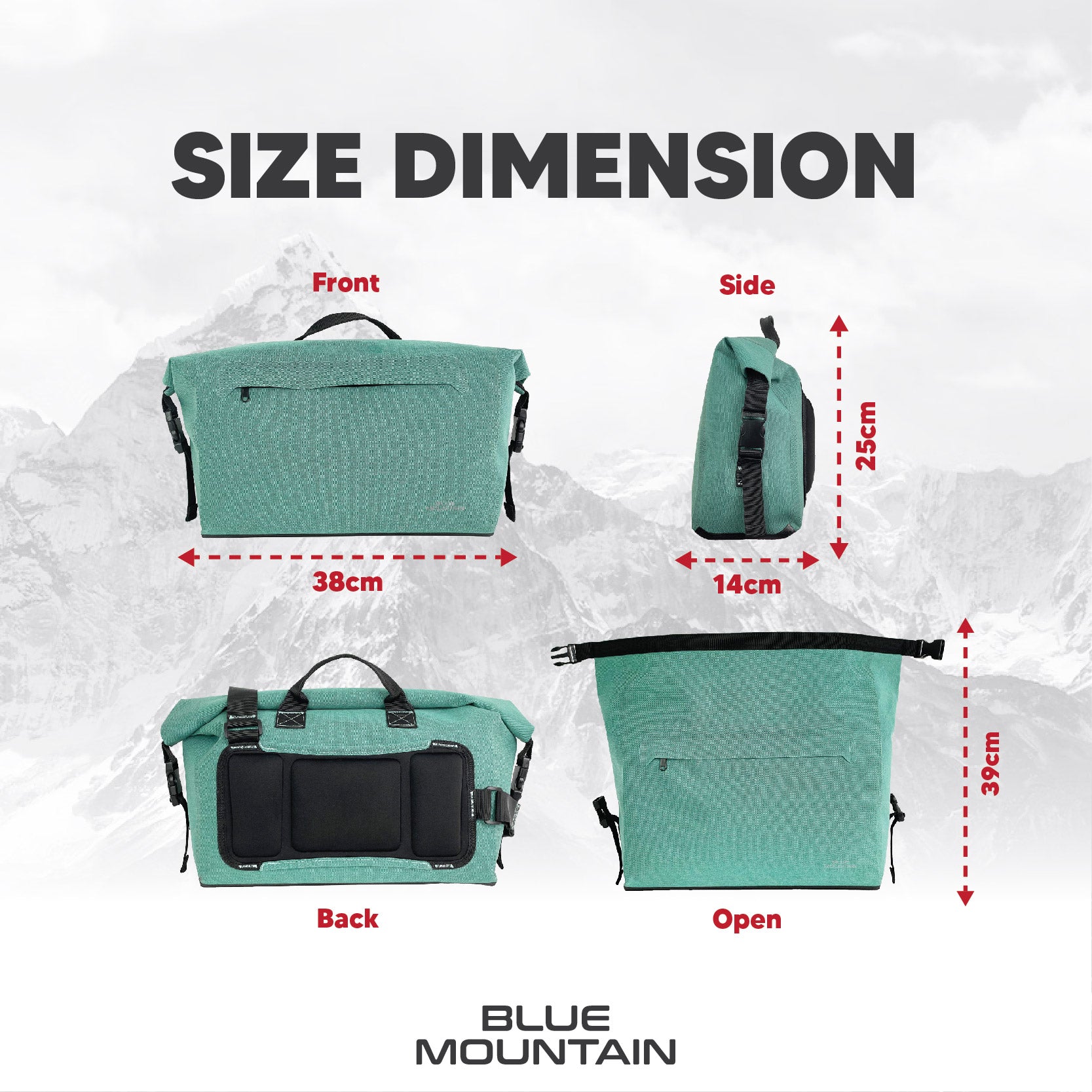 Blue Mountain OceanOdyssey 13L Dry Camera Sling Bag Outdoor Sports Splashproof Travel Big Crossbody Adjustable