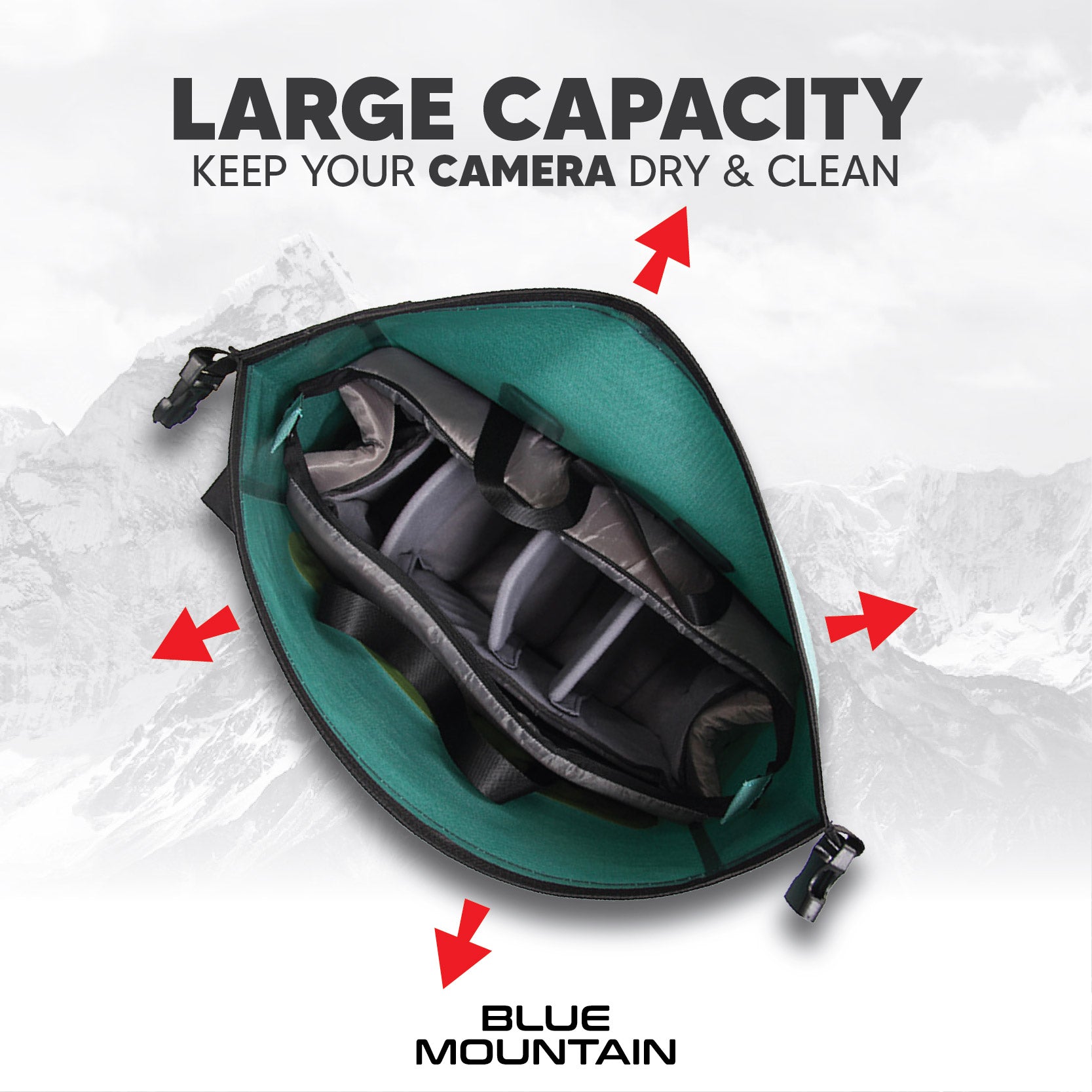 Blue Mountain OceanOdyssey 13L Dry Camera Sling Bag Outdoor Sports Splashproof Travel Big Crossbody Adjustable