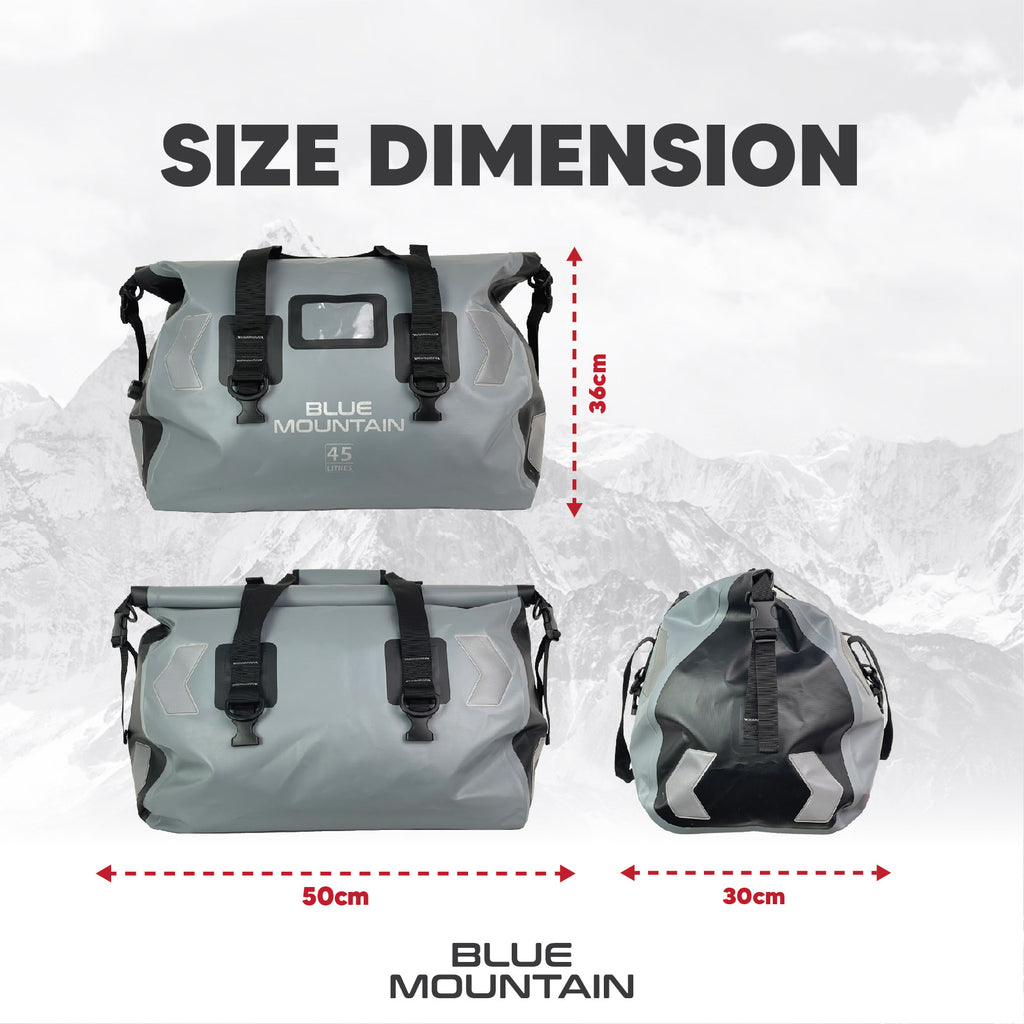 Blue Mountain DeepDive 45L Duffel Dry Bag Offshore Splashproof Travel Backpack Adjustable Shoulder Strap